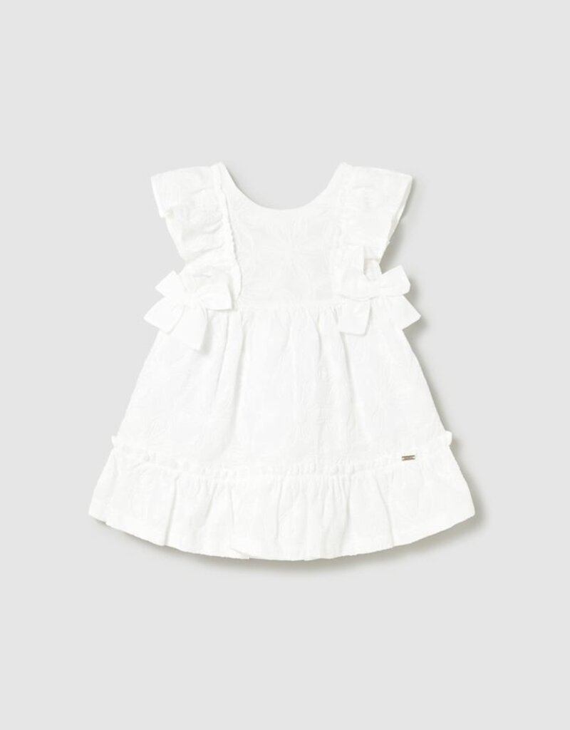 Mayoral Baby Girl Embroidered White Dress