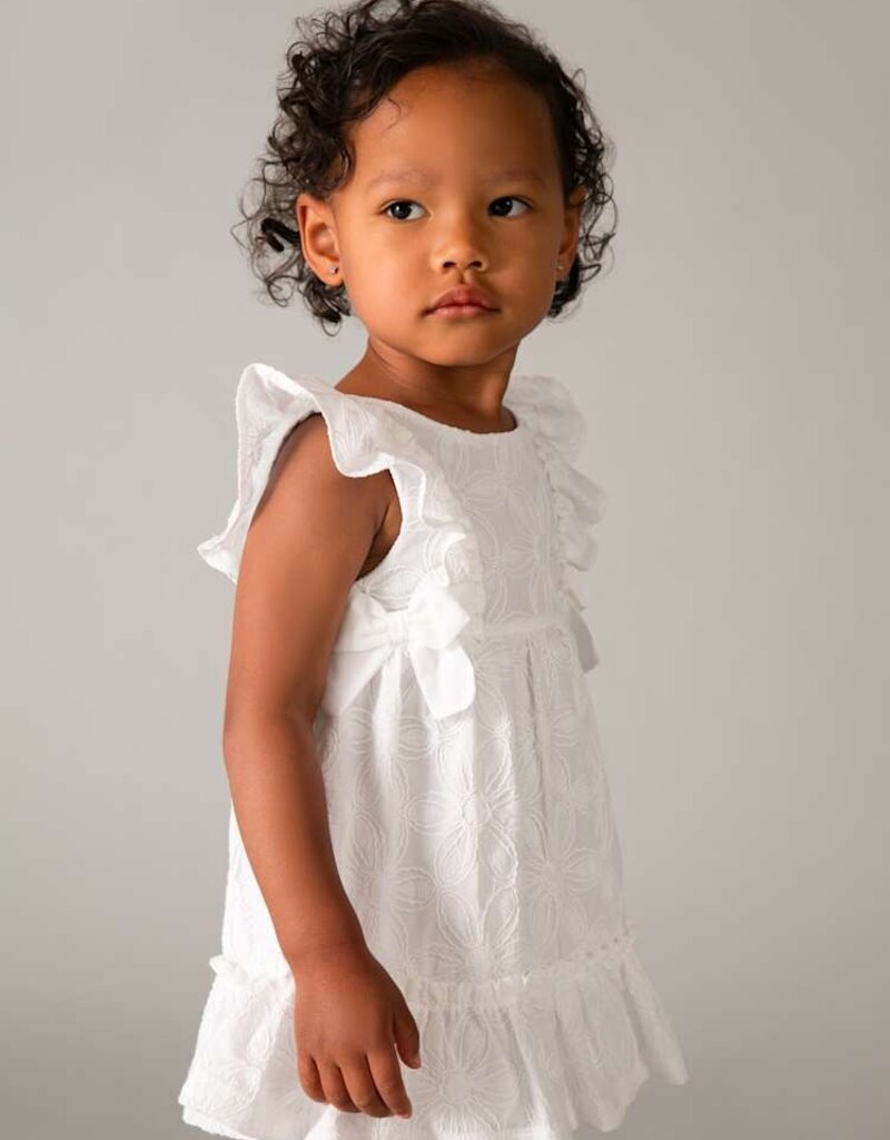 Mayoral Baby Girl Embroidered White Dress