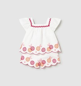 Mayoral Baby Girl Embroidered Short Set