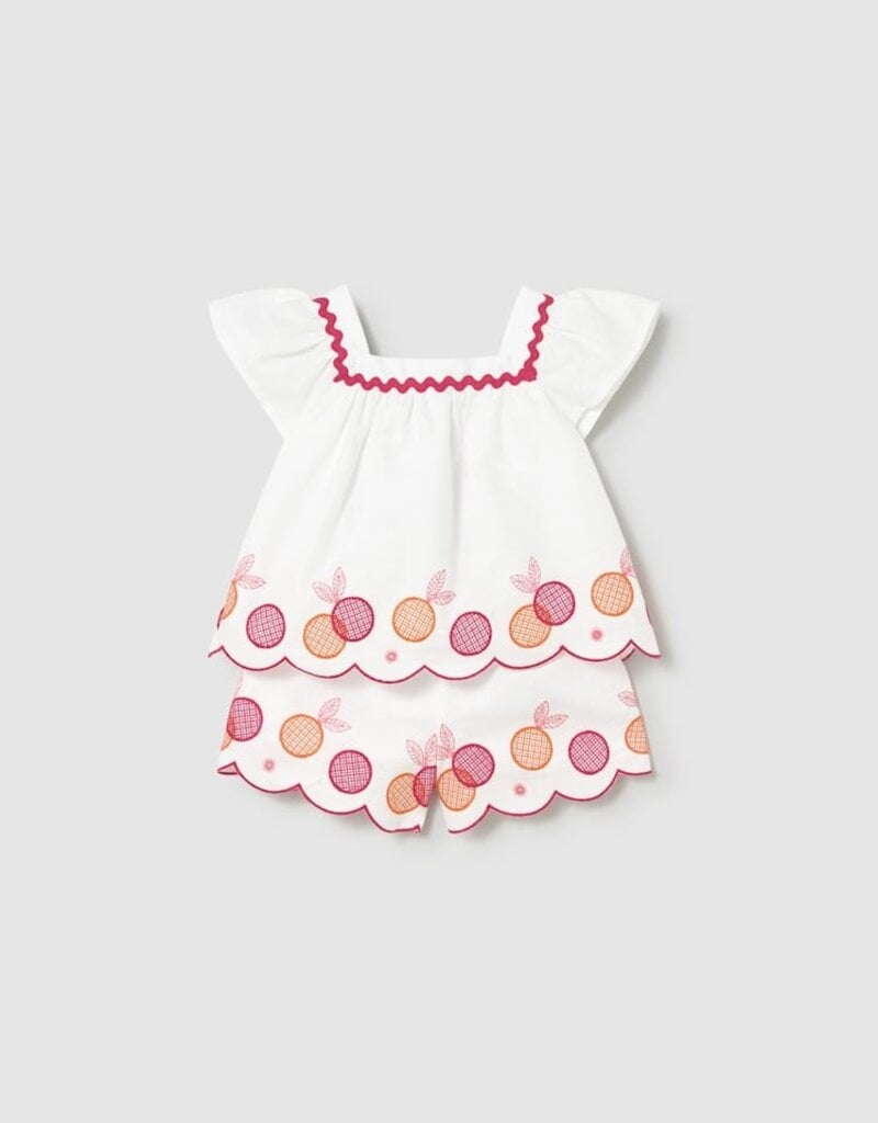 Mayoral Baby Girl Embroidered Short Set