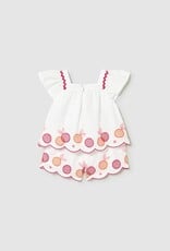 Mayoral Baby Girl Embroidered Short Set