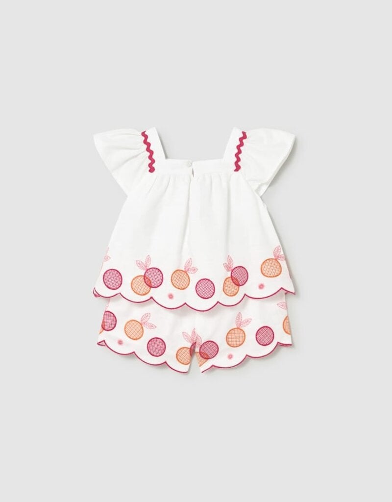 Mayoral Baby Girl Embroidered Short Set