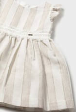 Mayoral Baby Girl Hazelnut Striped Dress w/Sash