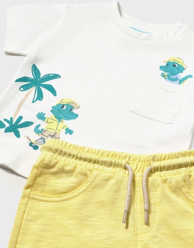 Mayoral Baby Boy Knit S/S Tee Set Yellow