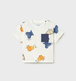 Mayoral Baby Boy S/S Cream Tee Hippo and Friends