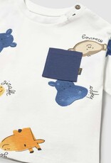 Mayoral Baby Boy S/S Cream Tee Hippo and Friends