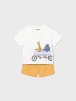 Mayoral SALE. Baby Boy Knit Tee Set Hippo and Friends
