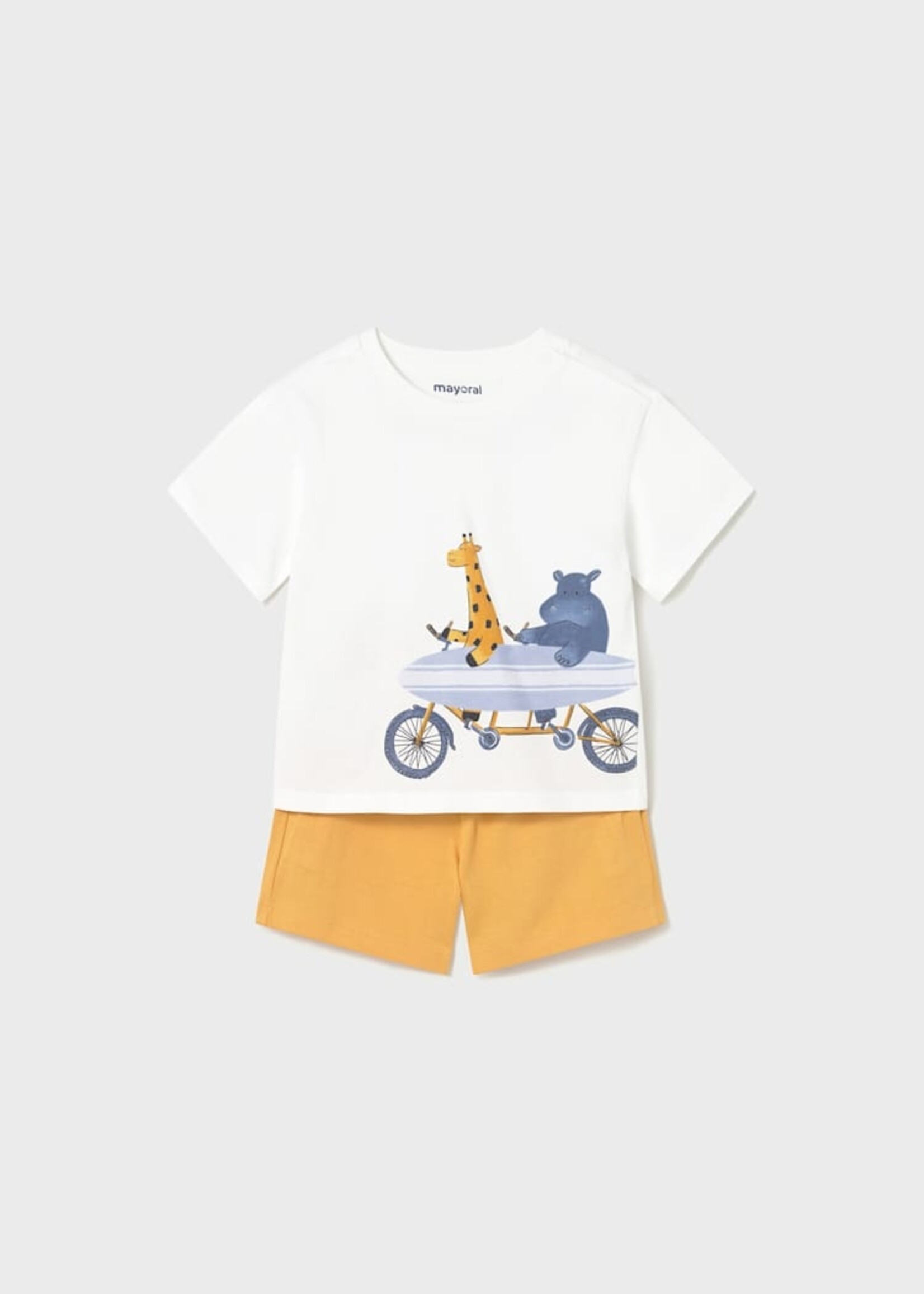 Mayoral Baby Boy Knit Tee Set Hippo and Friends