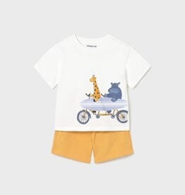 Mayoral Baby Boy Knit Tee Set Hippo and Friends