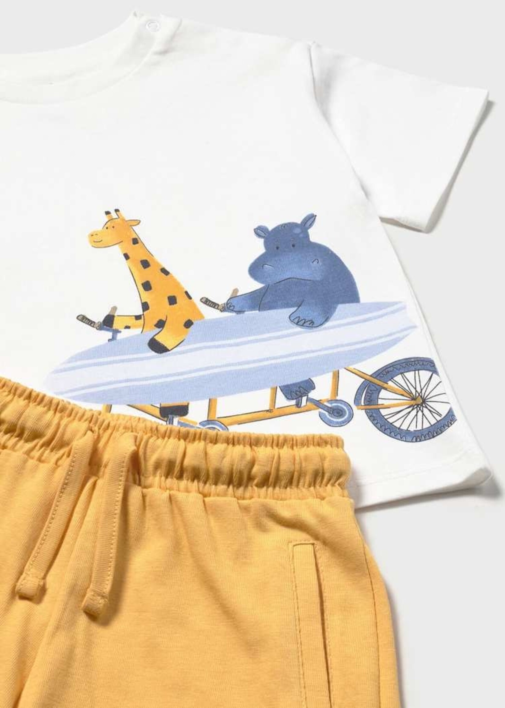 Mayoral Baby Boy Knit Tee Set Hippo and Friends
