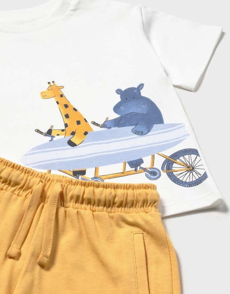 Mayoral Baby Boy Knit Tee Set Hippo and Friends