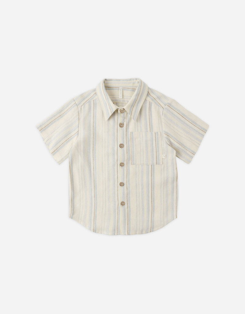 Rylee + Cru Inc. COLLARED SHORT SLEEVE SHIRT SEA STRIPE