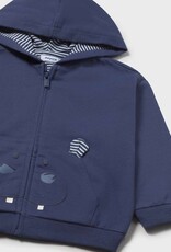 Mayoral Baby Boy Ocean Zip up Hoodie w/Hippo Applique