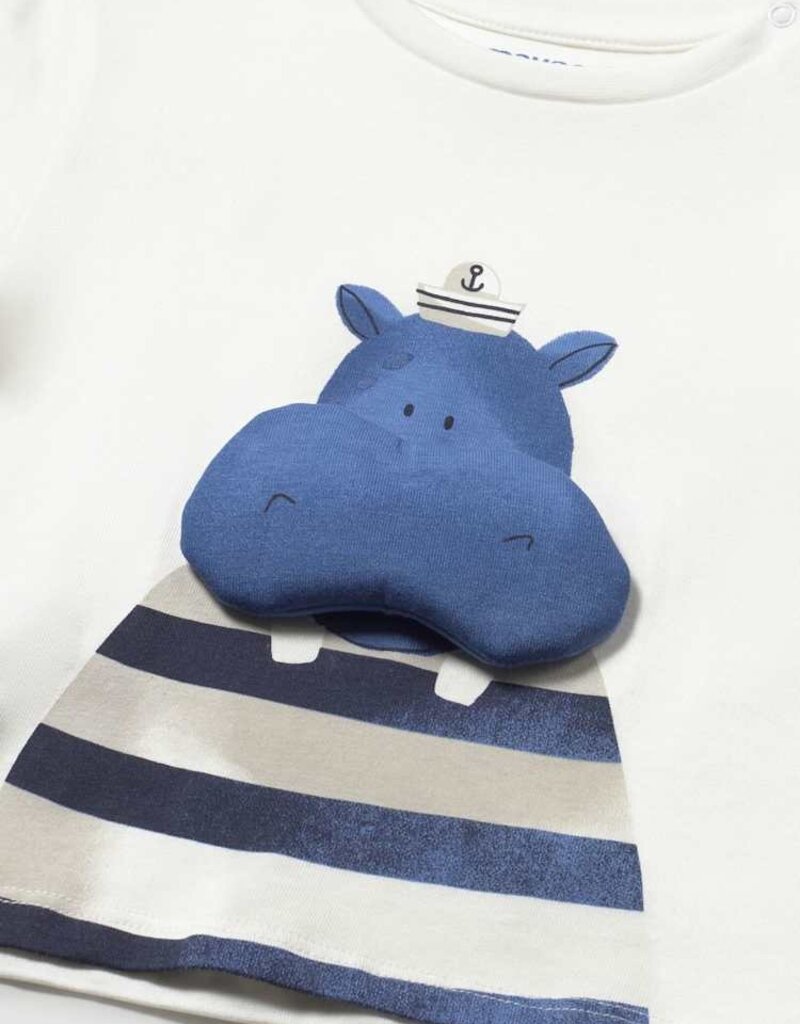 Mayoral Baby Boy Cream S/S Tee w/Hippo