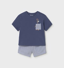 Mayoral Baby Boy Capri Blue S/S Tee Short Set