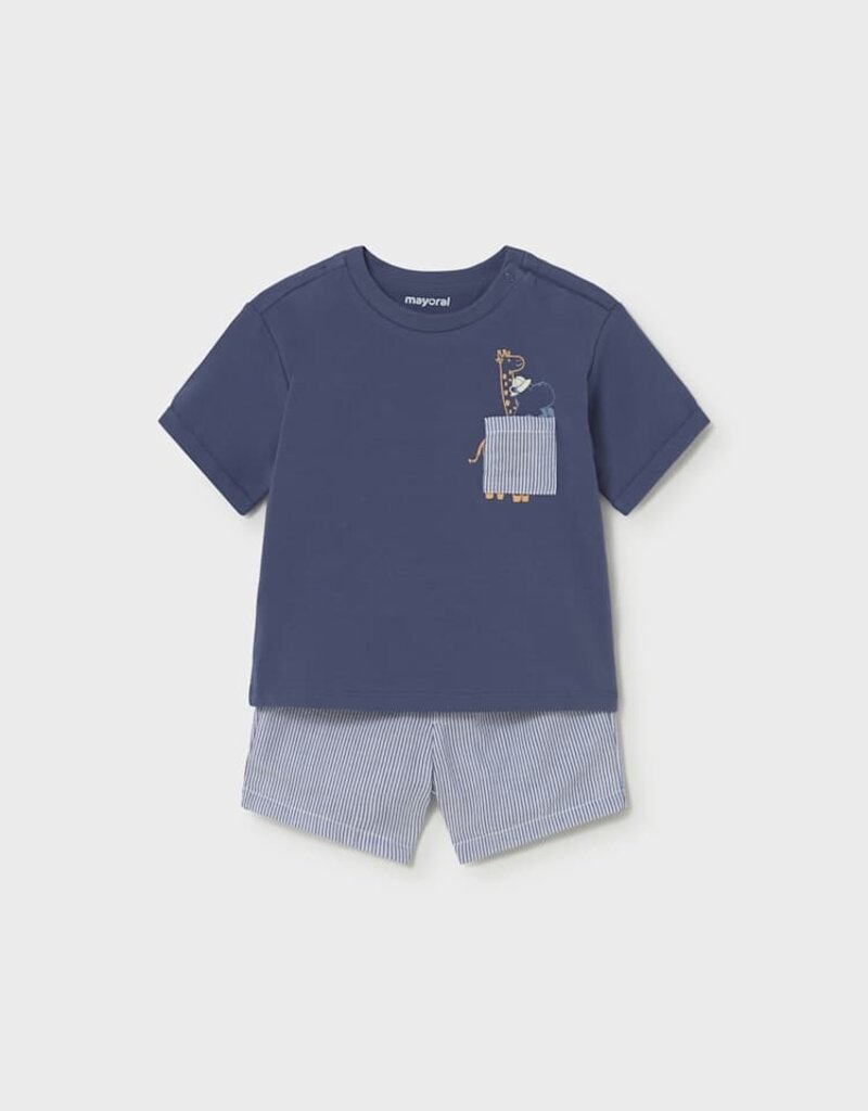 Mayoral Baby Boy Capri Blue S/S Tee Short Set
