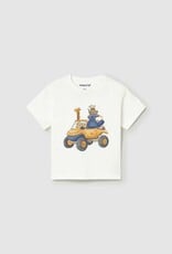 Mayoral Baby Boy S/S Cream Tee w/Animal Filled Car