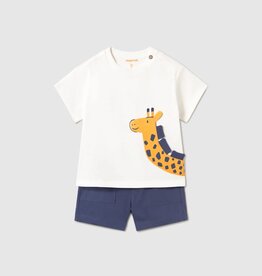 Mayoral Baby Boy S/S Ocean 2 pc Set w/Giraffe