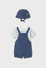 Mayoral Baby Boy Ocean 3pc Shortall Set w/Hat
