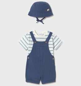 Mayoral Baby Boy Ocean 3pc Shortall Set w/Hat