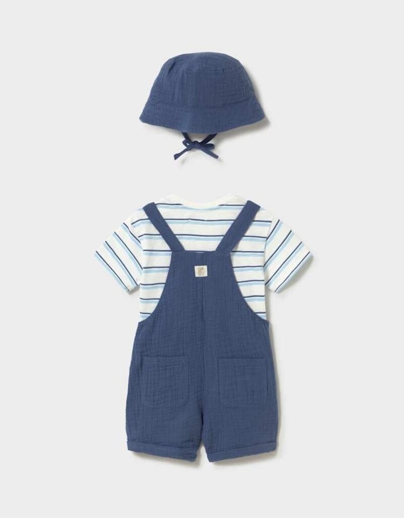 Mayoral Baby Boy Ocean 3pc Shortall Set w/Hat