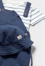 Mayoral Baby Boy Ocean 3pc Shortall Set w/Hat