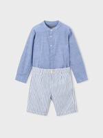 Mayoral SALE. Blue Linen Suiting Short Set