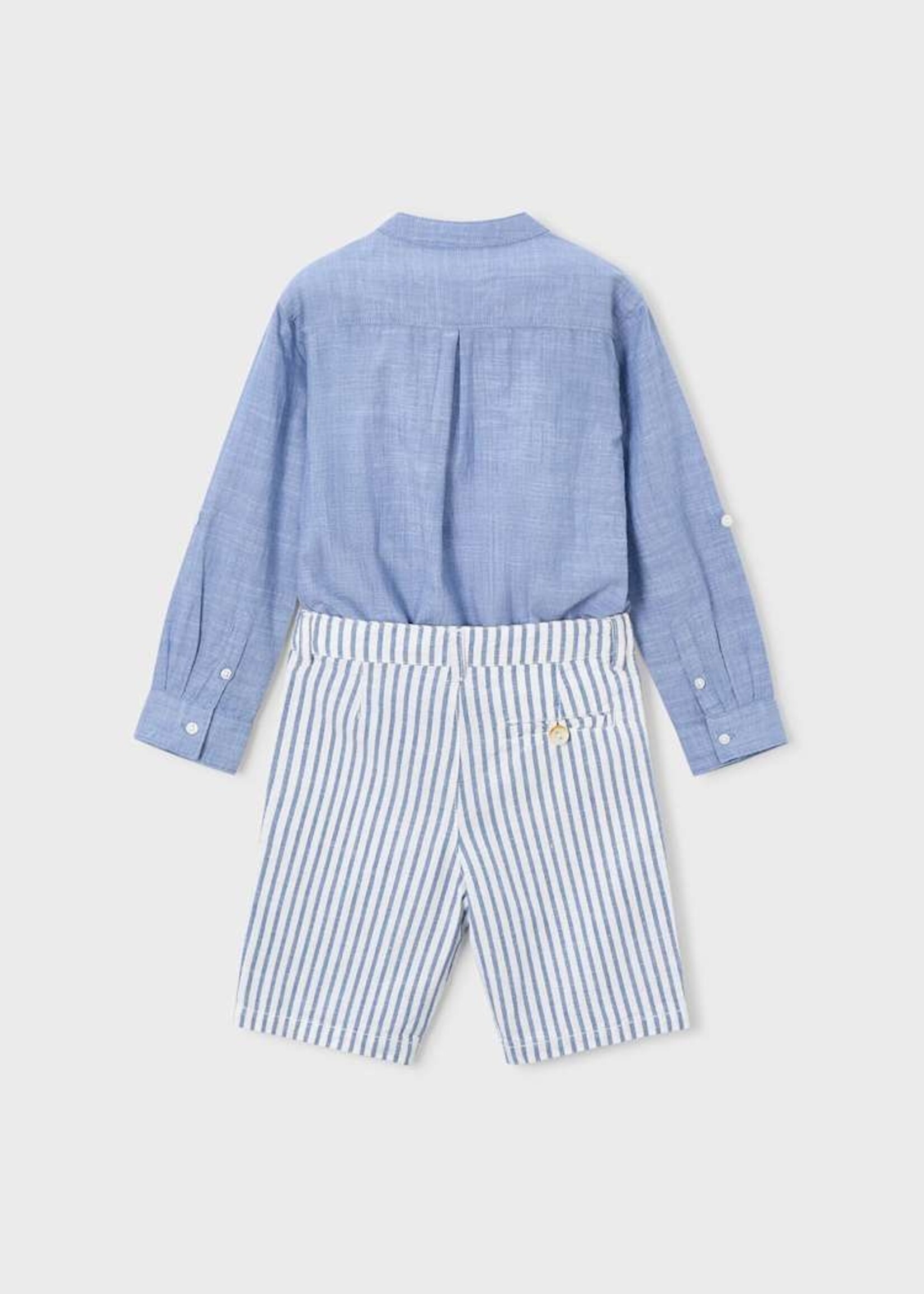 Mayoral Blue Linen Suiting Short Set