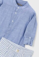 Mayoral Blue Linen Suiting Short Set