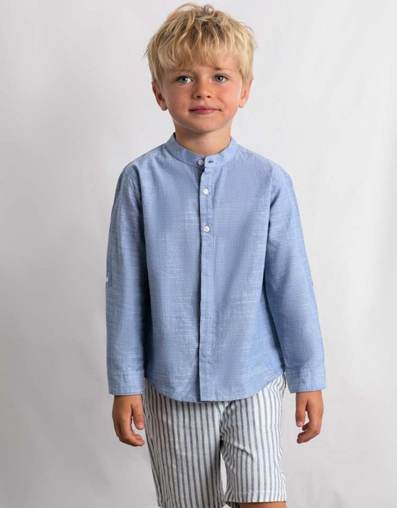 Mayoral Blue Linen Suiting Short Set