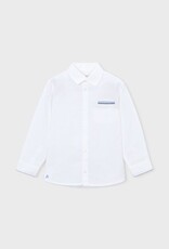 Mayoral White Linen Buttondown Shirt