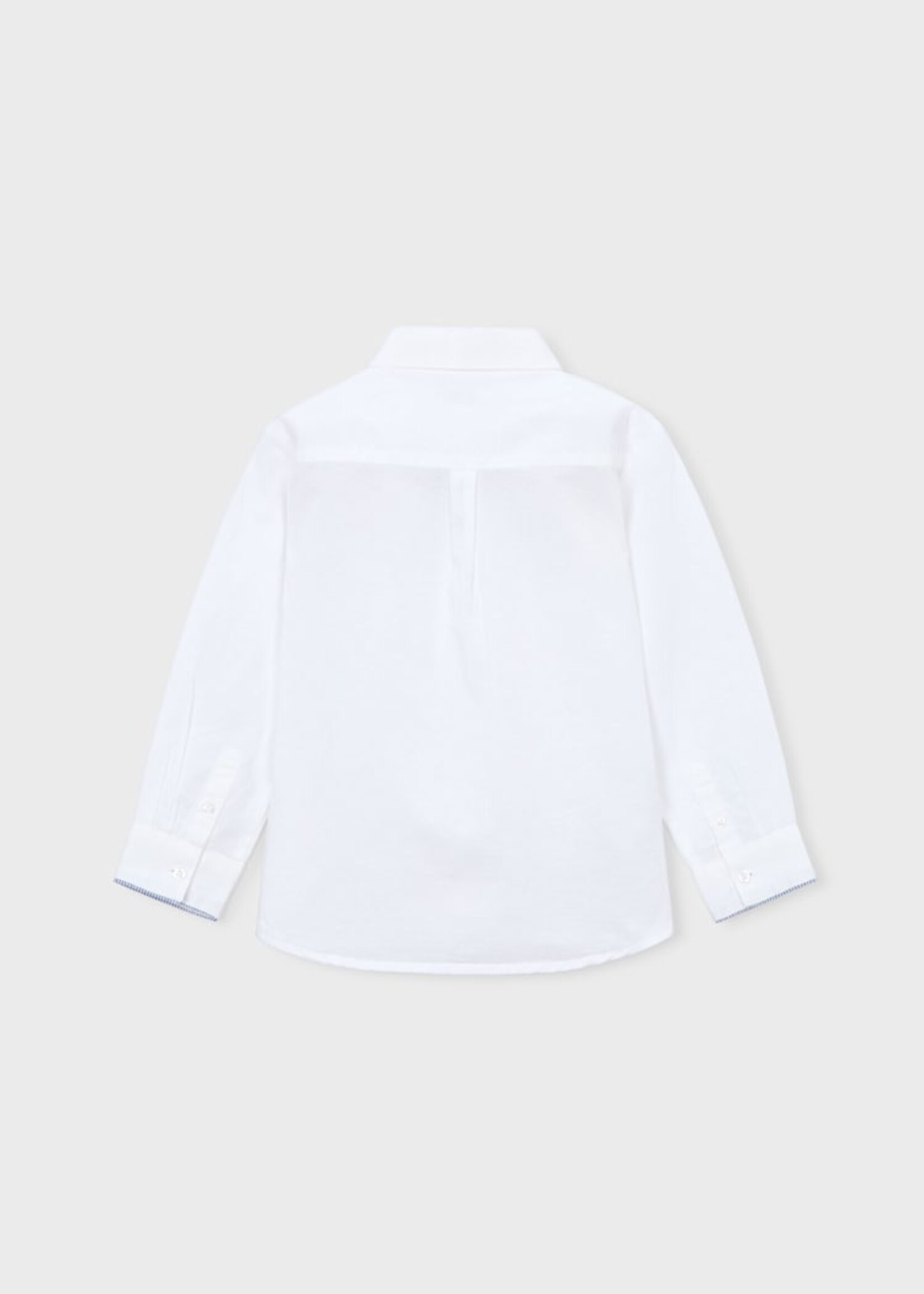 Mayoral White Linen Buttondown Shirt