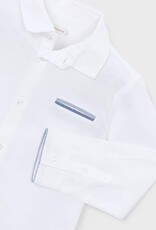 Mayoral White Linen Buttondown Shirt