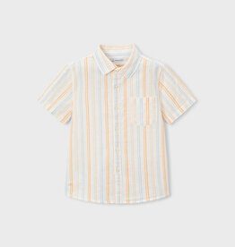 Mayoral Peach Stripe Linen S/S Shirt