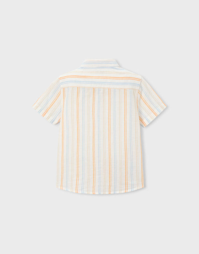 Mayoral Peach Stripe Linen S/S Shirt