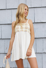 Rylee + Cru Inc. TEEN CROCHET SUNDRESS CITRON DAISY CHECK
