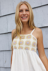 Rylee + Cru Inc. TEEN CROCHET SUNDRESS CITRON DAISY CHECK