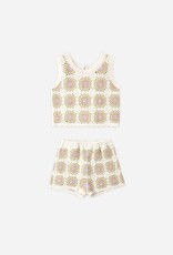 Rylee + Cru Inc. CROCHET TANK SET CITRON DAISY CHECK