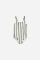 Rylee + Cru Inc. SCRUNCH ONE-PIECE GREEN STRIPE