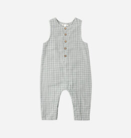 Rylee + Cru Inc. BUTTON JUMPSUIT GREEN GINGHAM