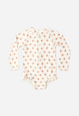 Rylee + Cru Inc. RASHGUARD ONE-PIECE PEACHES