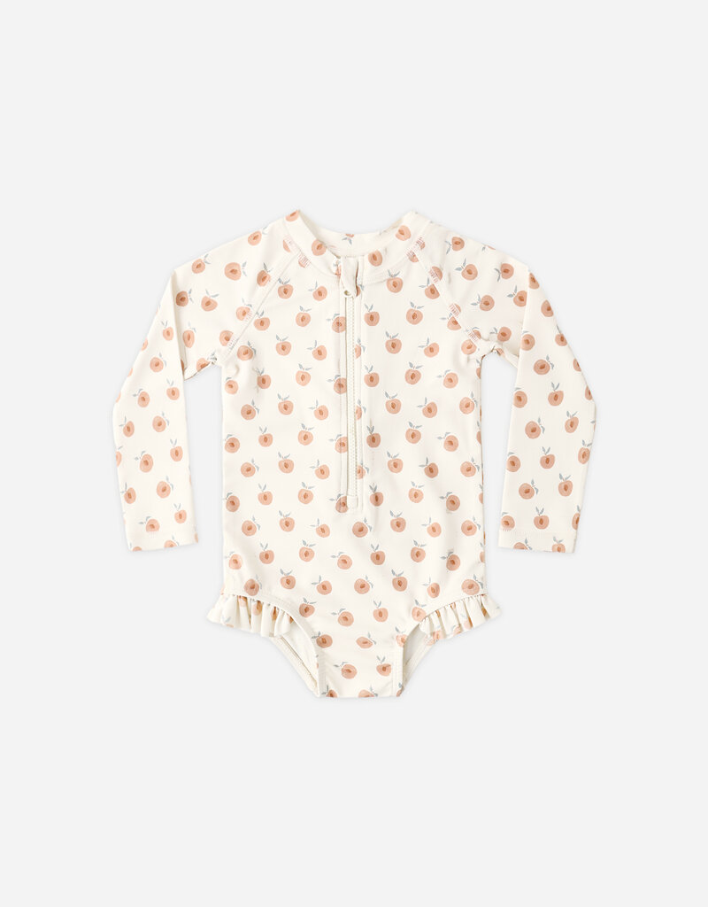 Rylee + Cru Inc. RASHGUARD ONE-PIECE PEACHES
