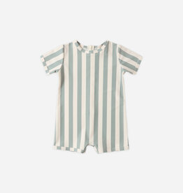 Rylee + Cru Inc. SALE SHORTY ONE-PIECE GREEN STRIPE
