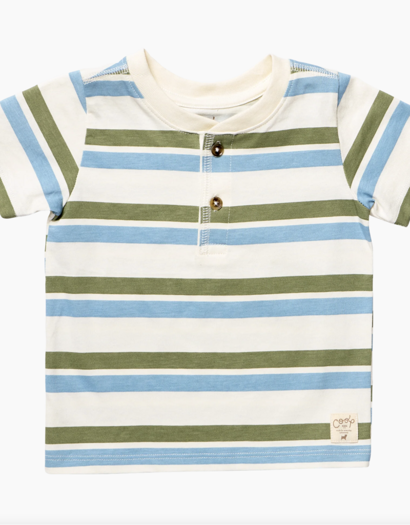 Pink Chicken Scout Henley Green Blue Stripe