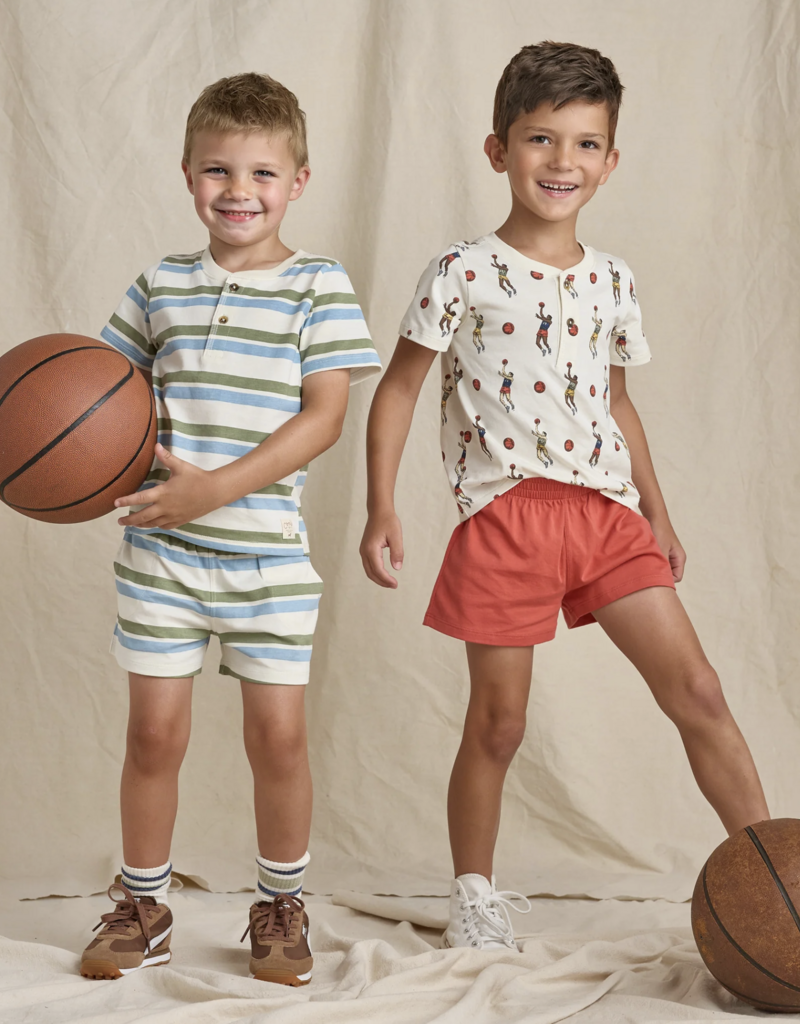 Pink Chicken Scout Henley Green Blue Stripe