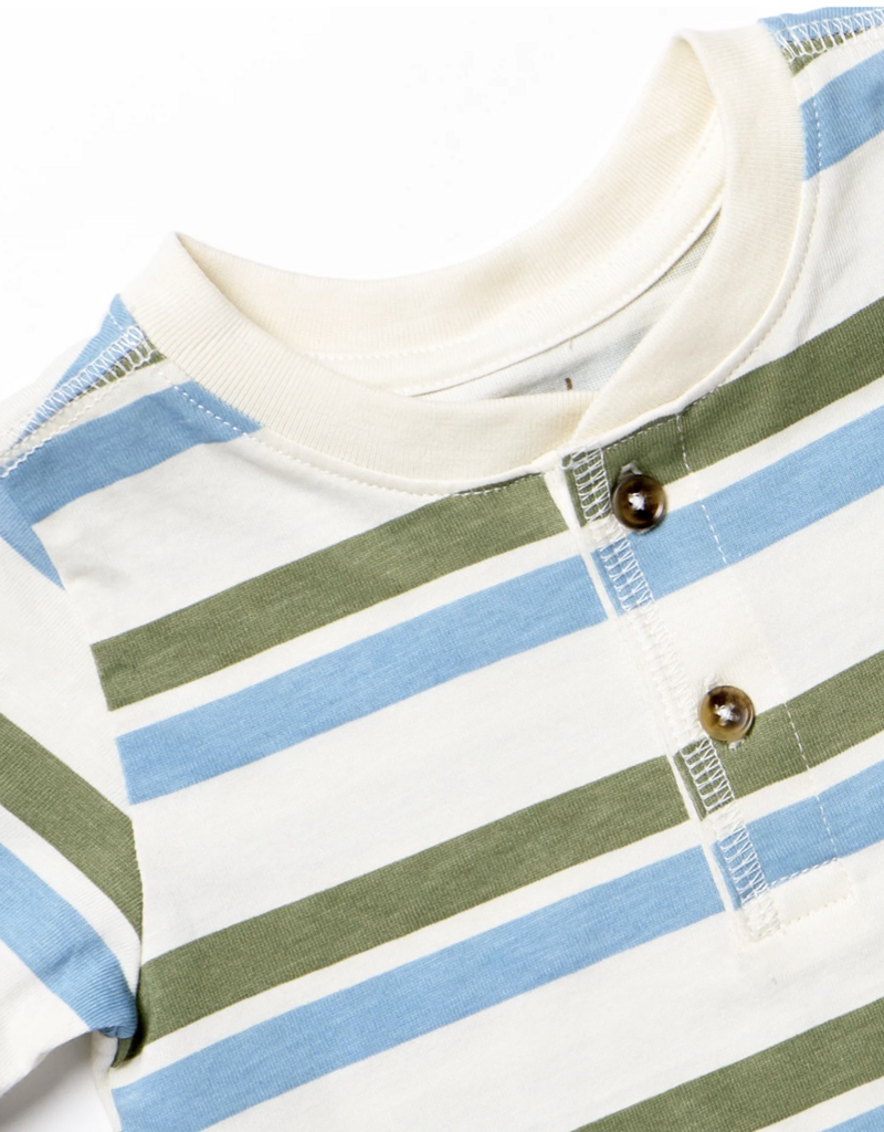 Pink Chicken Scout Henley Green Blue Stripe