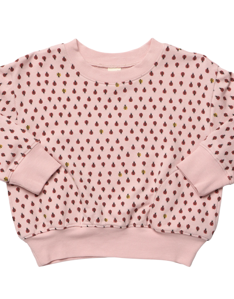 Pink Chicken Play Sweatshirt Mini Ladybugs