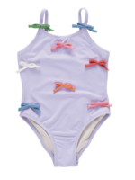 Pink Chicken SALE. girls lottie suit - lavender multi bow applique