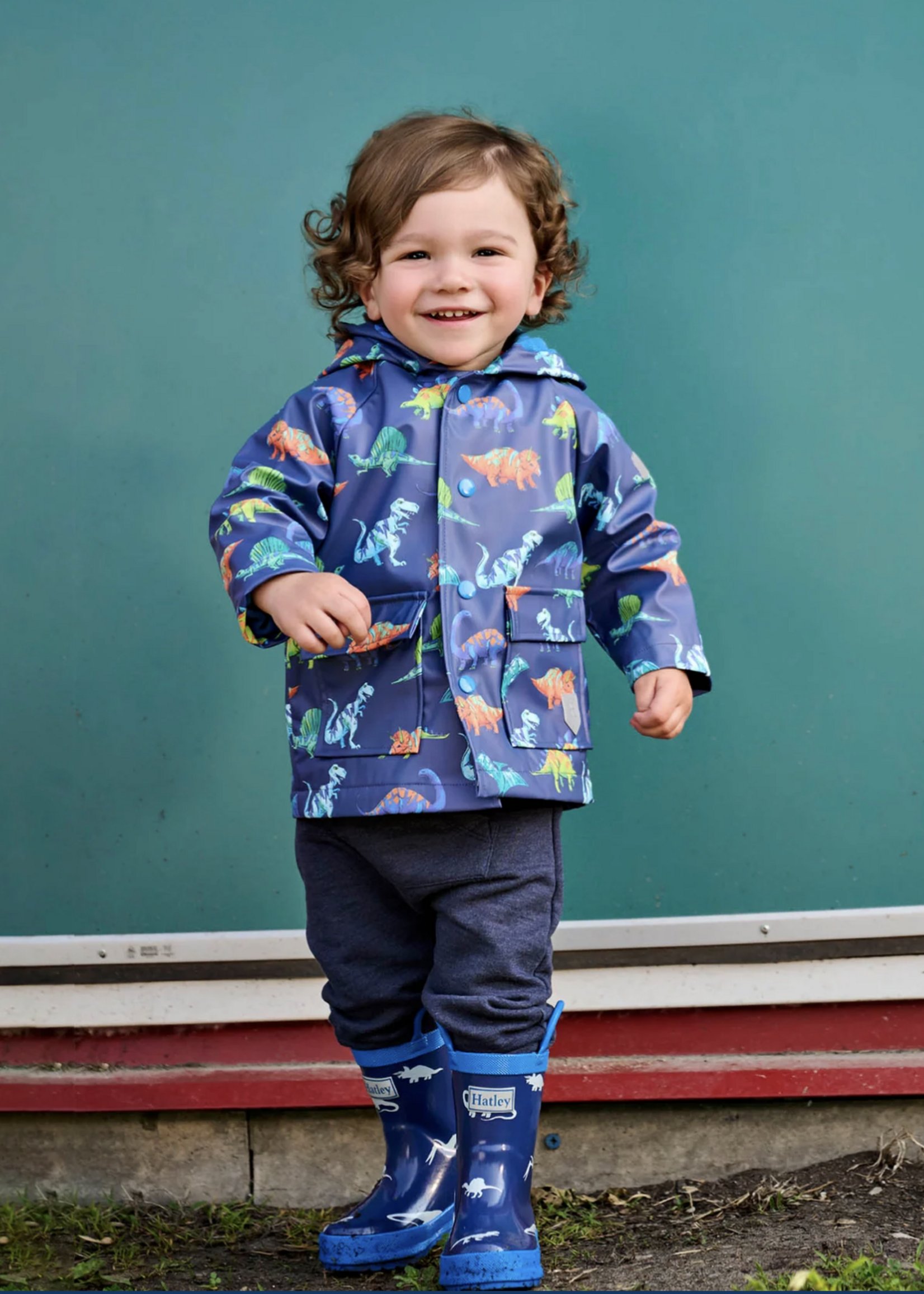 Hatley Kids Little Dinos Rain Boots w/Handles