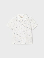 Mayoral SALE. White S/S Polo w/Sailboat Print